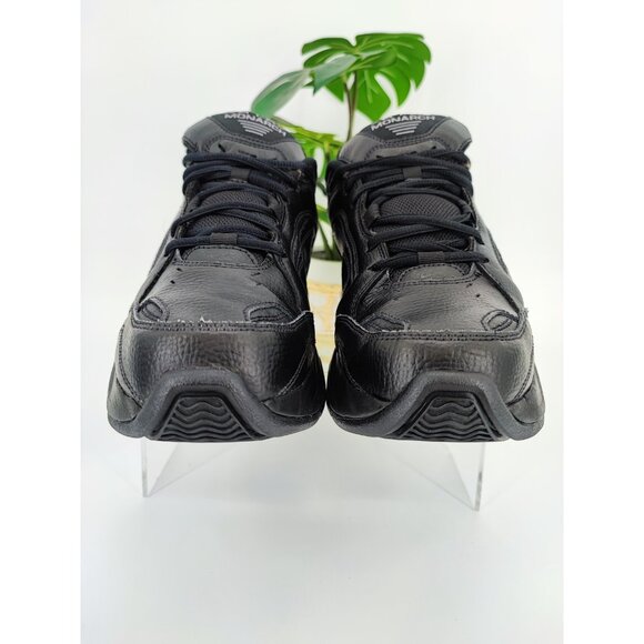 Nike Men's Air Monarch IV Black Leather Training Sneakers Size 8.5 US - Picture 2 of 8